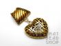 Antique Gold Open Cut Heart Scarf Pendant